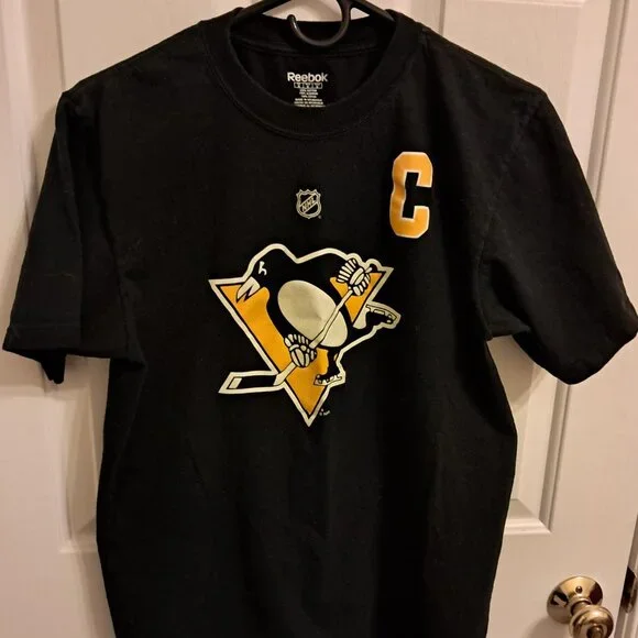 Reebok Mario Lemieux Pittsburgh Penquins T-Shirt, Size Medium - Picture 1 of 5